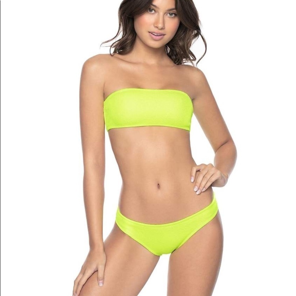 PilyQ Pineapple Reef Tube Bandeau Teeny Bikini NWT